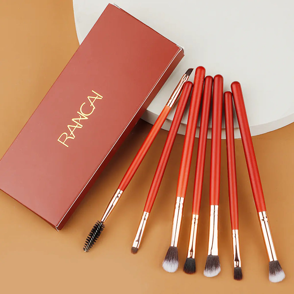 DUcare DF0727 Red 7-Piece Eye Makeup Brush Set